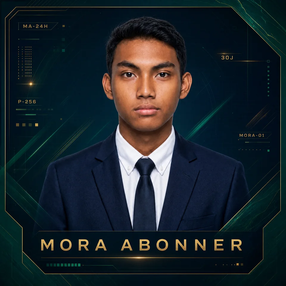Portrait Mora Abonner avec identité graphique MA-24H, P-256 et 30J